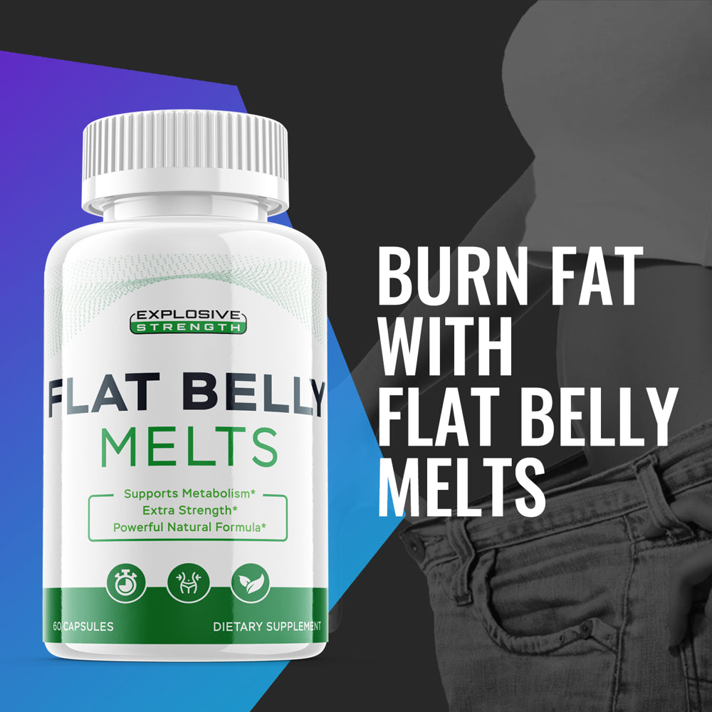 (1 Pack) Flat Belly Melts - Keto Weight Loss Formula - Energy & Focus Boosting Dietary Supplements for Weight Management & Metabolism - Advanced Fat Burn Raspberry Ketones Pills - 60 Capsules