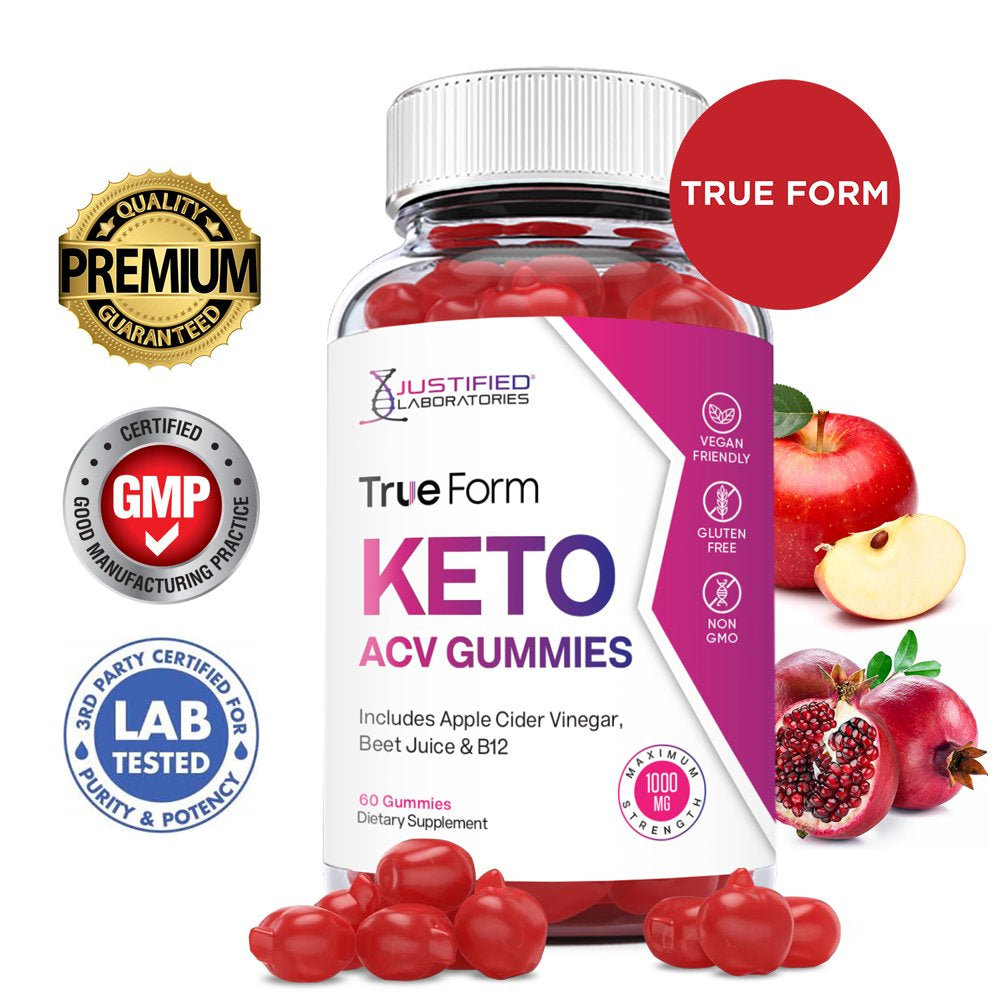 True Form Keto ACV Gummies 1000MG Dietary Supplement 60 Gummys