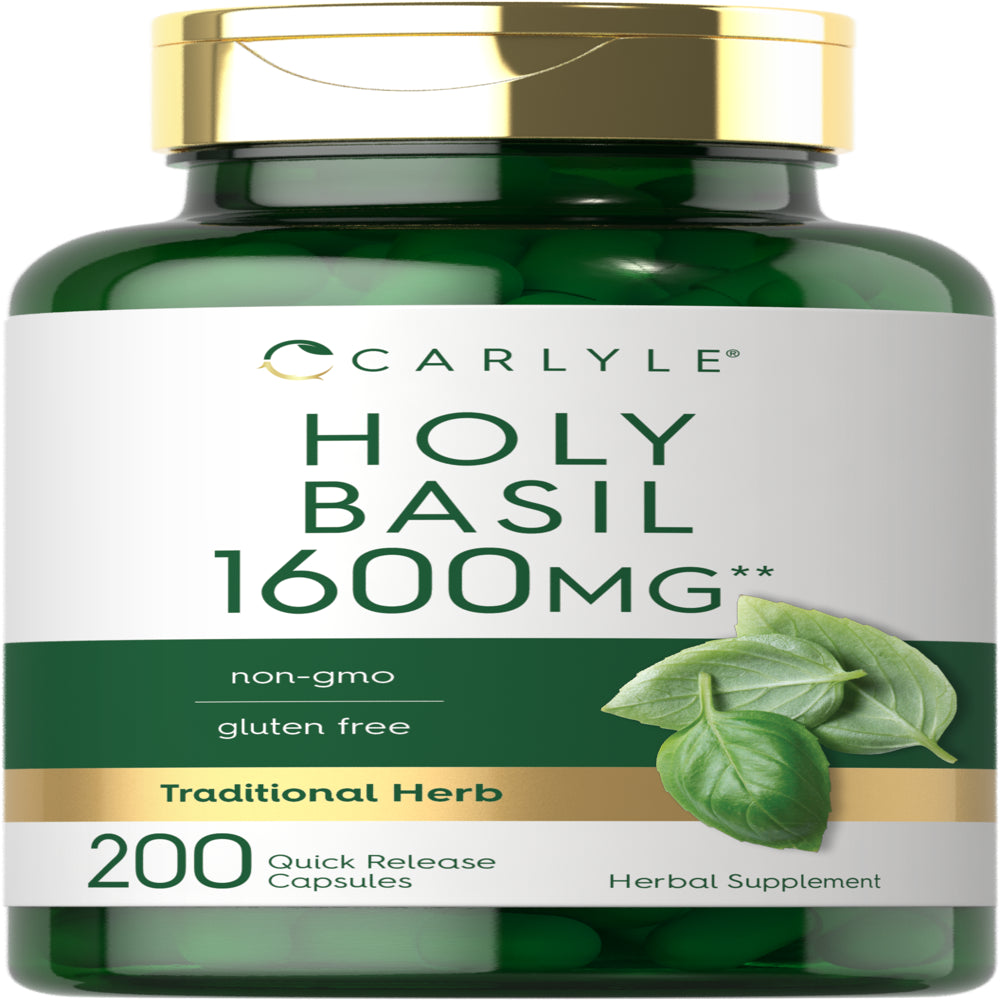Holy Basil Extract 1600Mg | 200 Capsules | Herbal Supplement | by Carlyle
