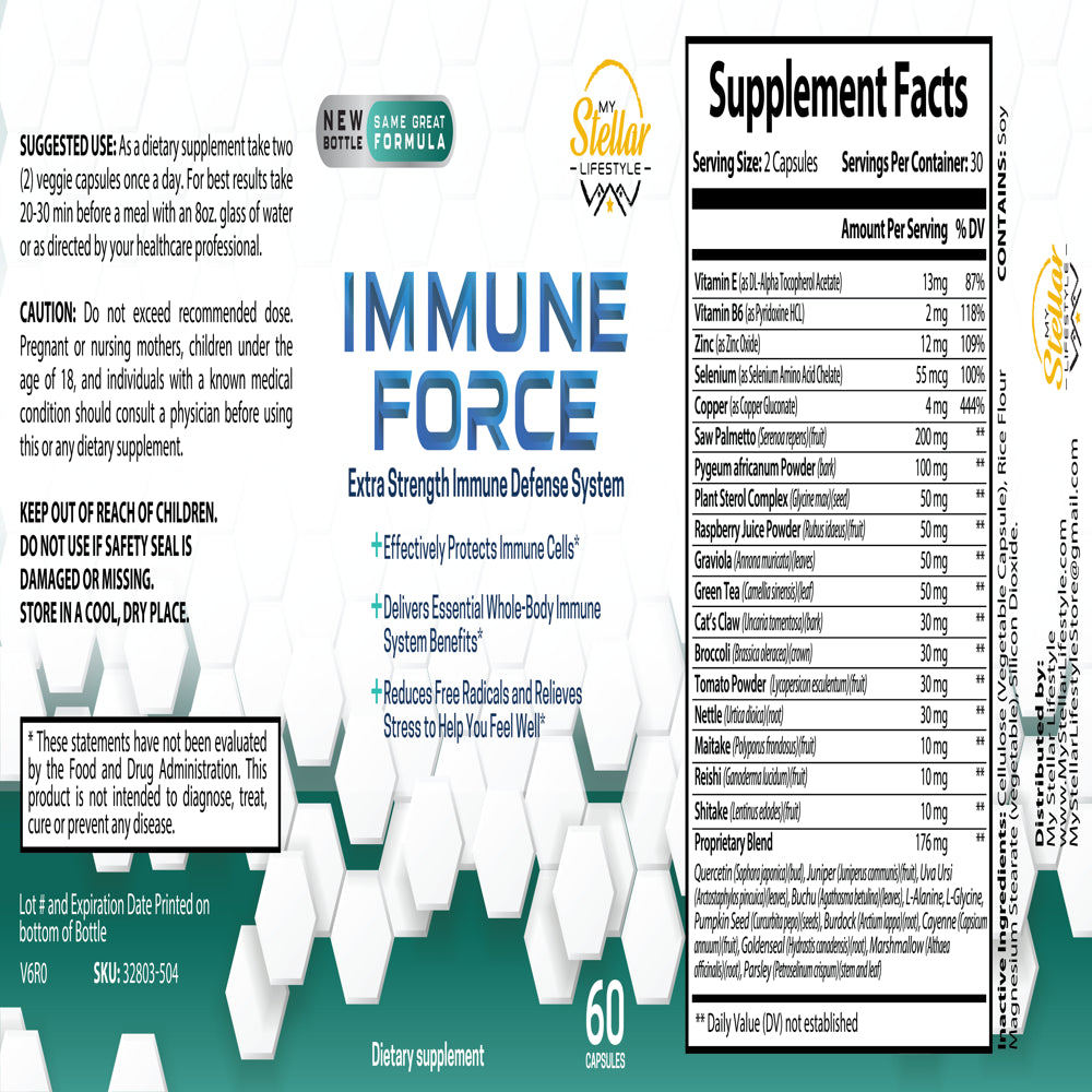 5 Pack Immune Force, Extra Strength Immune Defense System-60 Capsules X5