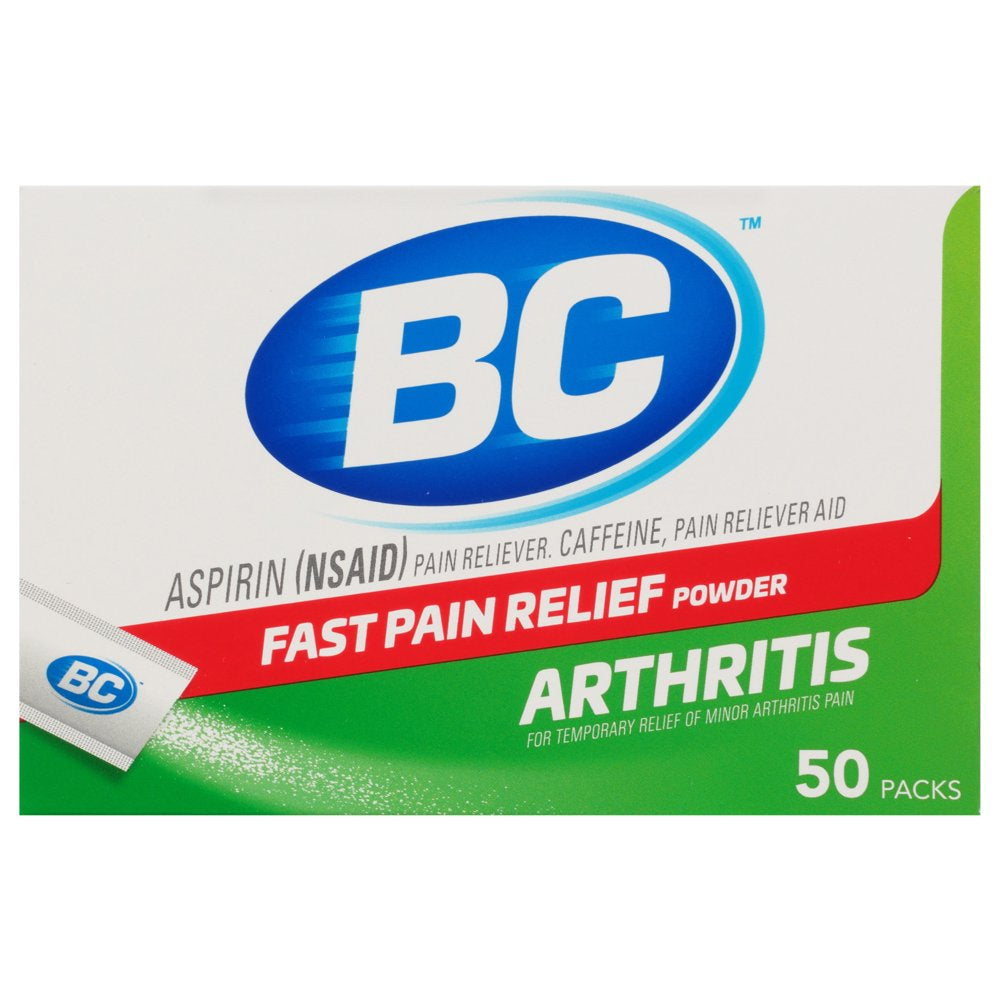 BC Powder Arthritis Pain Reliever, Aspirin Dissolve Packs, 50 Count Powder Packets