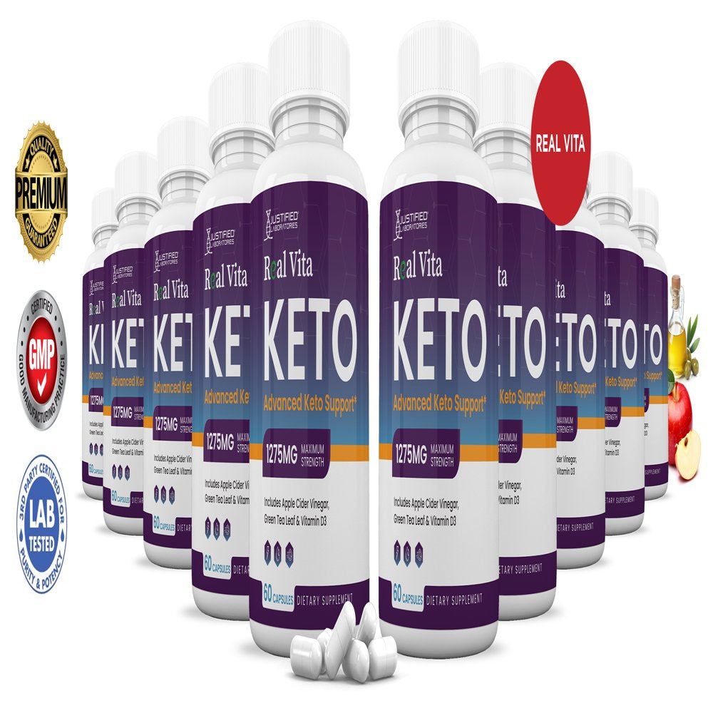 (10 Pack) Real Vita Keto ACV Pills 1275Mg Dietary Supplement 600 Capsules