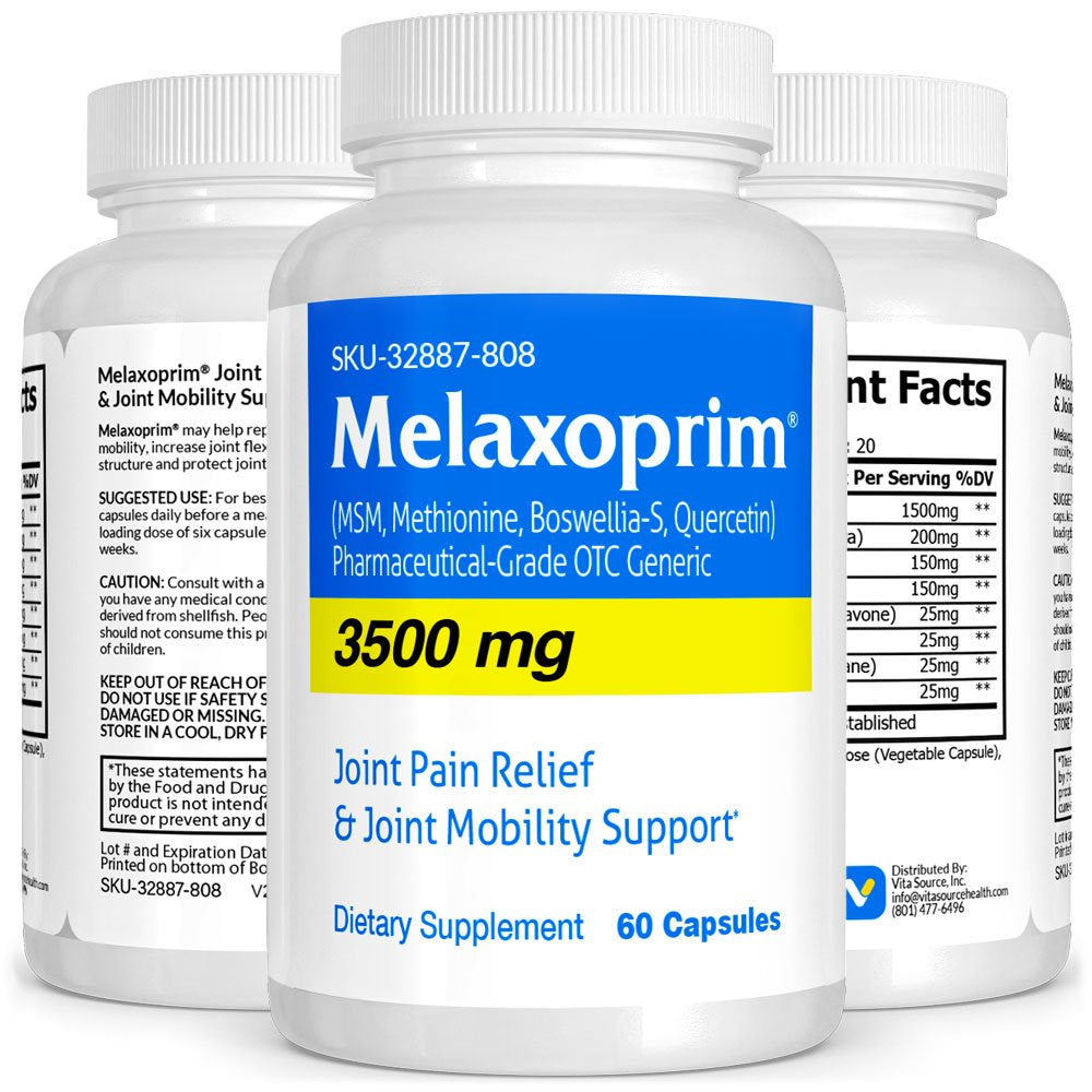 Melaxoprim Pharmaceutical Grade OTC, Joint Support Relief, Natural Alternative Meloxican, Vitasource