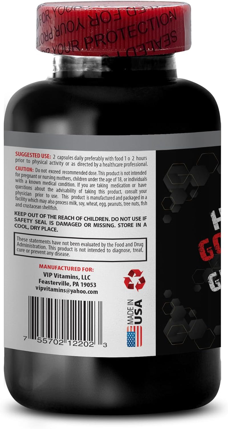 VIP VITAMINS Tribulus Terrestris with Arginine - GET Hard Pills - Tongkat Ali Herbs Strength, 1 Bottle (60 Capsules)