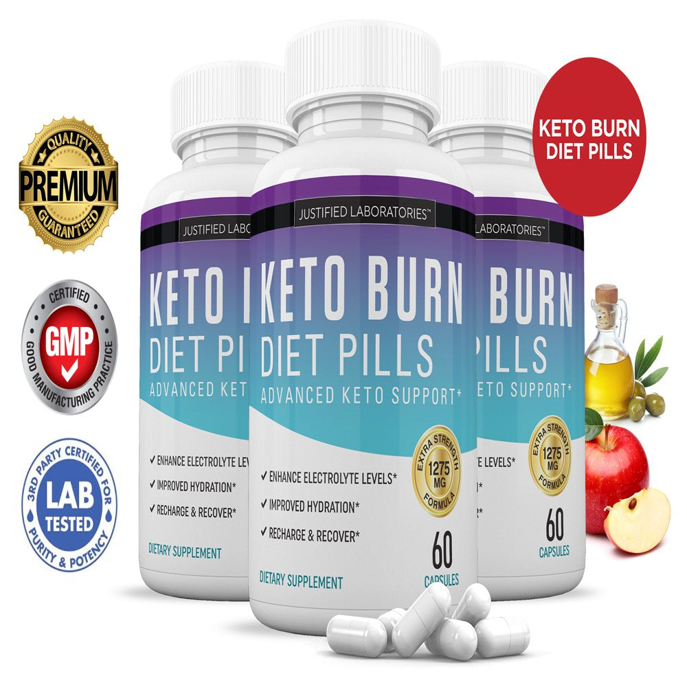 (3 Pack) Keto Burn Diet Pills Includes Apple Cider Vinegar Gobhb Exogenous Ketones Advanced Ketogenic Supplement Ketosis Support for Men Women 180 Capsules