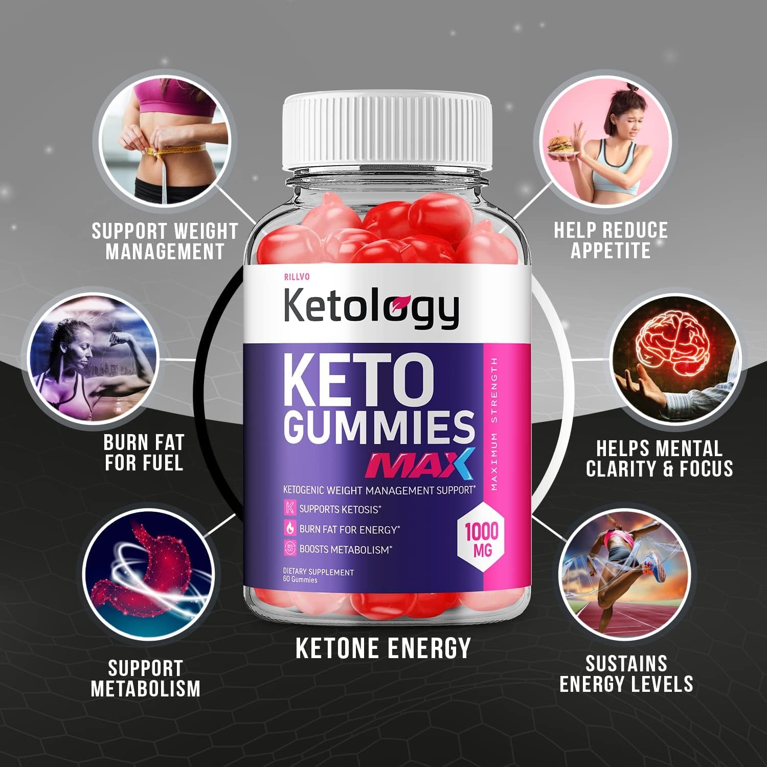 Ketology Max ACV Gummies - Advanced Formula Ketology Keto + ACV Apple Cider Vinegar Gummies (60 Gummies)