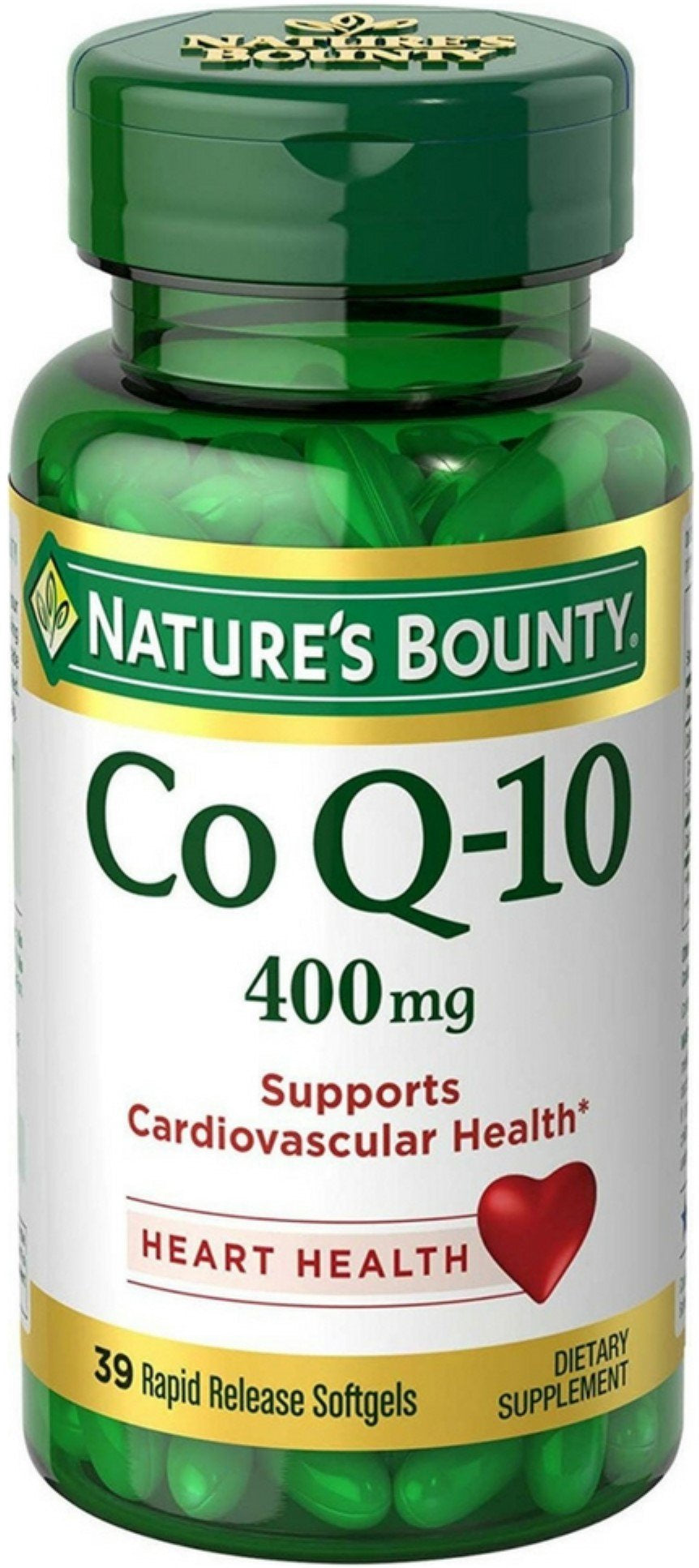 Nature'S Bounty Cardio Q10, Co Q-10 400 Mg Softgels 39 Ea (Pack of 2)