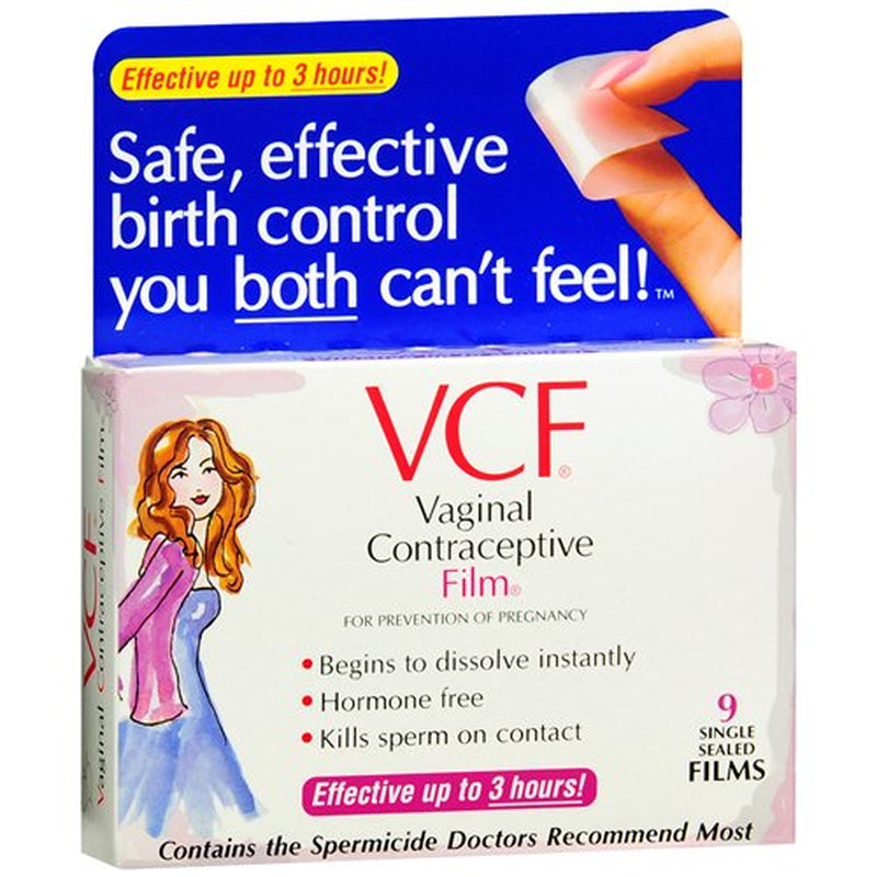 VCF Vaginal Contraceptive Single Sealed Films - 9 Ea