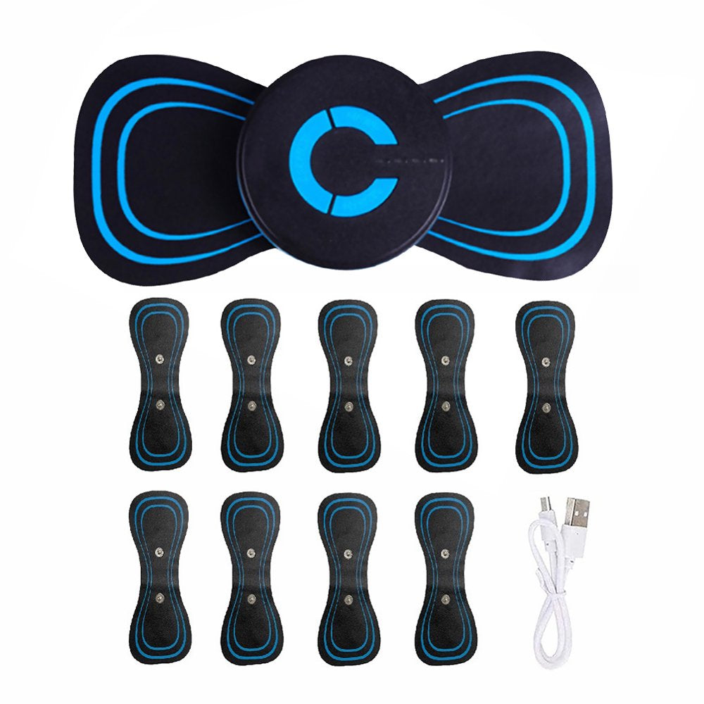 Tissouoy Electric Neck Massager Portable Mini Cervical Massage Stickers USB Charging for Calf Waist Arm Relief Muscle Pain