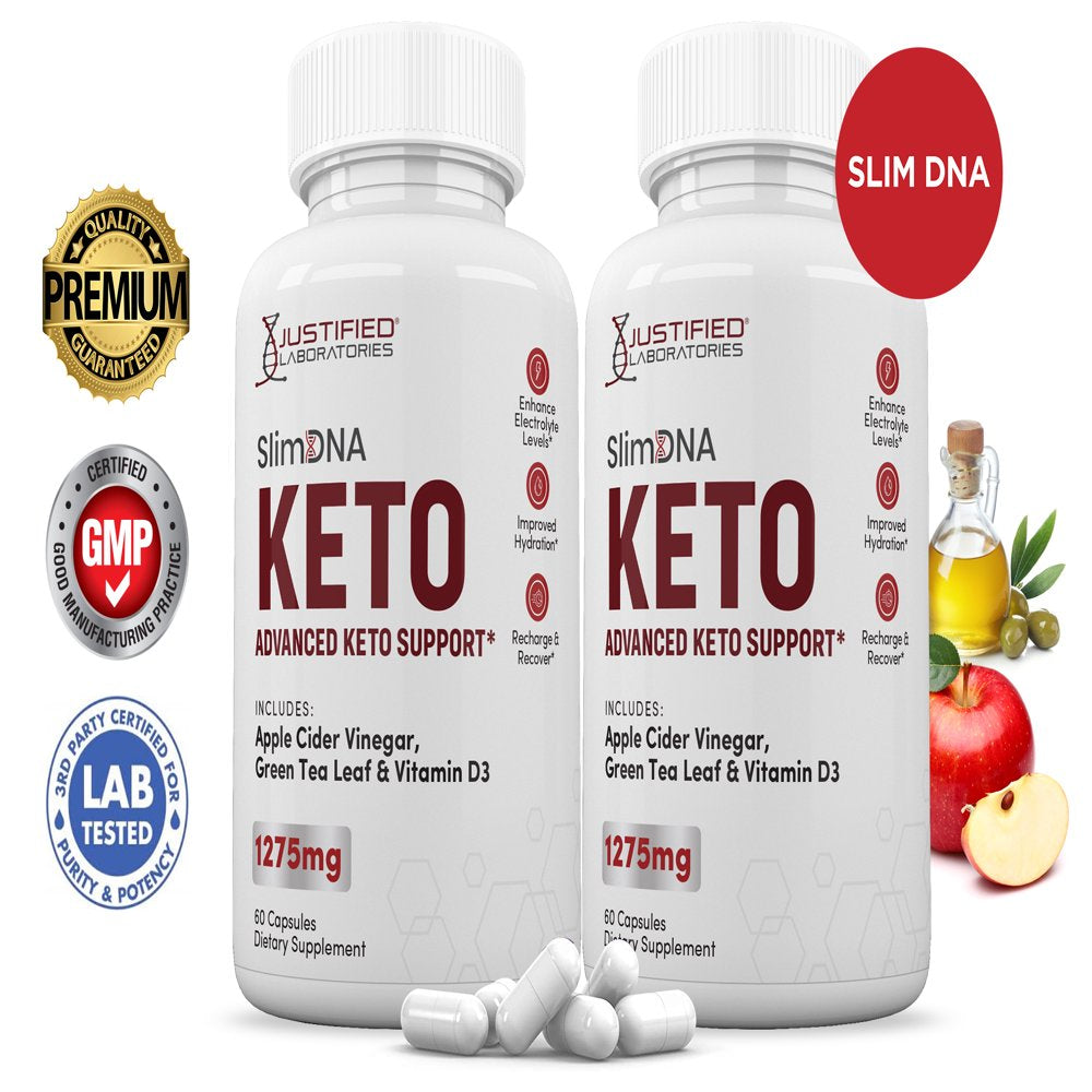 (2 Pack) Slim DNA Keto ACV Pills 1275Mg Alternative to Gummies Dietary Supplement 120 Capsules