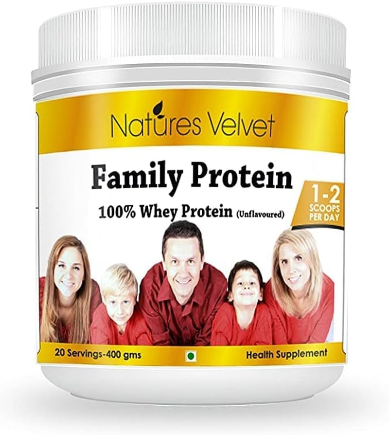 PUB Natures Velvet Family Protein 100% Whey Protein (Unflavoured) 400Gms Pack of 1