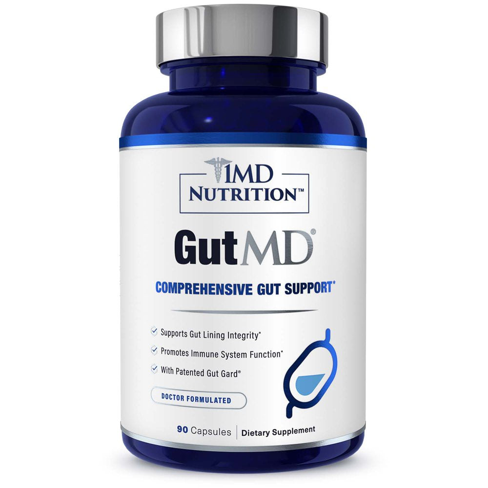 1MD Nutrition Gutmd - L-Glutamine and Prebiotic for Gut Integrity | Promote Digestive Tract Health | 90 Capsules