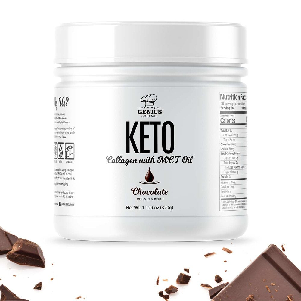 Genius Gourmet Keto Collagen Powder with MCT OIL - Chocolate