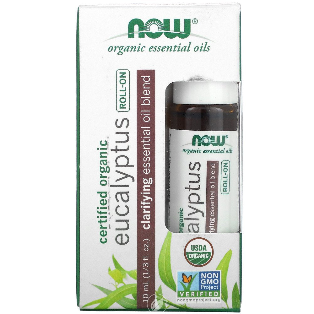 NOW ORGANIC EUCALYPTUS EO ROLL-ON 10 ML, Pack of 2