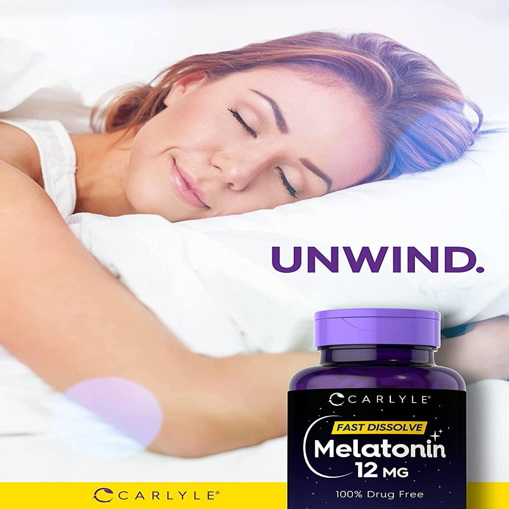 Carlyle Melatonin 12 Mg | 300 Tablets | Natural Berry Flavor