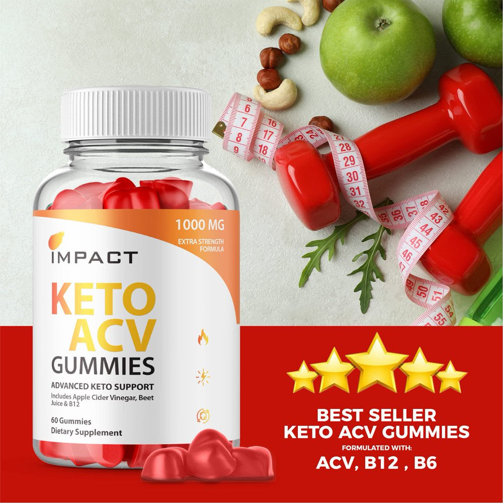 (5 Pack) Impact Keto ACV Gummies Advanced - Official Formula, Vegan Impact Keto plus ACV Gummies (300 Count)