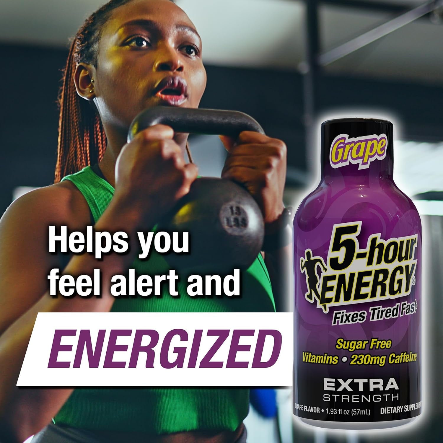 5-Hour ENERGY Extra Strength Energy Shot | Grape Flavor | 1.93 Oz. | 24 Count | Sugar-Free & Zero Calories | B-Vitamins & Amino Acids | 230Mg Caffeinated Energy Shot | Dietary Supplement