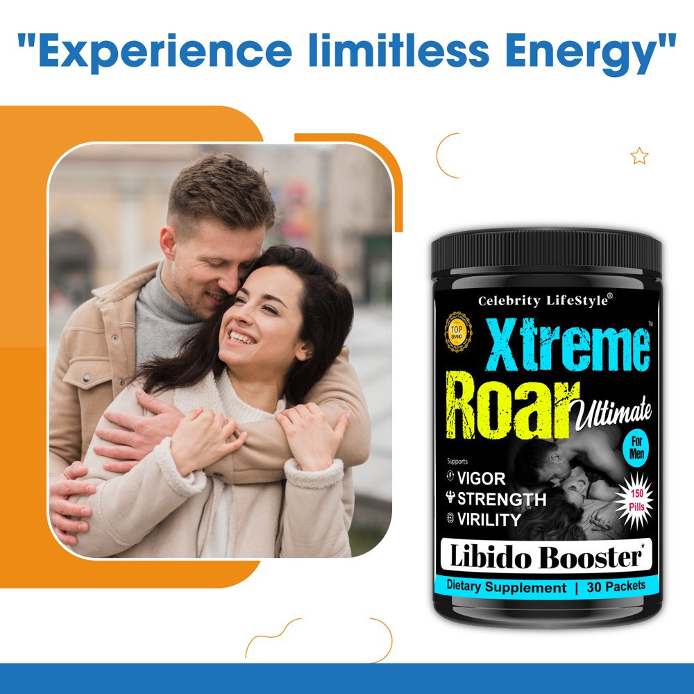 Xtreme Roar Testosterone Booster for Men, Strength, Enhancement Supplements 150 Count