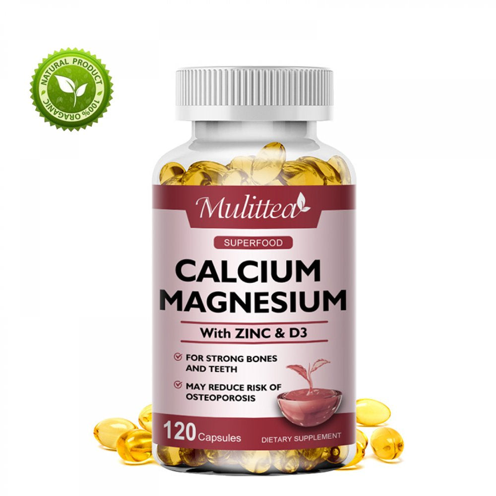 Mulittea Calcium 1000Mg Magnesium 400Mg Zinc 25Mg Vitamin D3 600Iu Health Diet Supplement -120Count