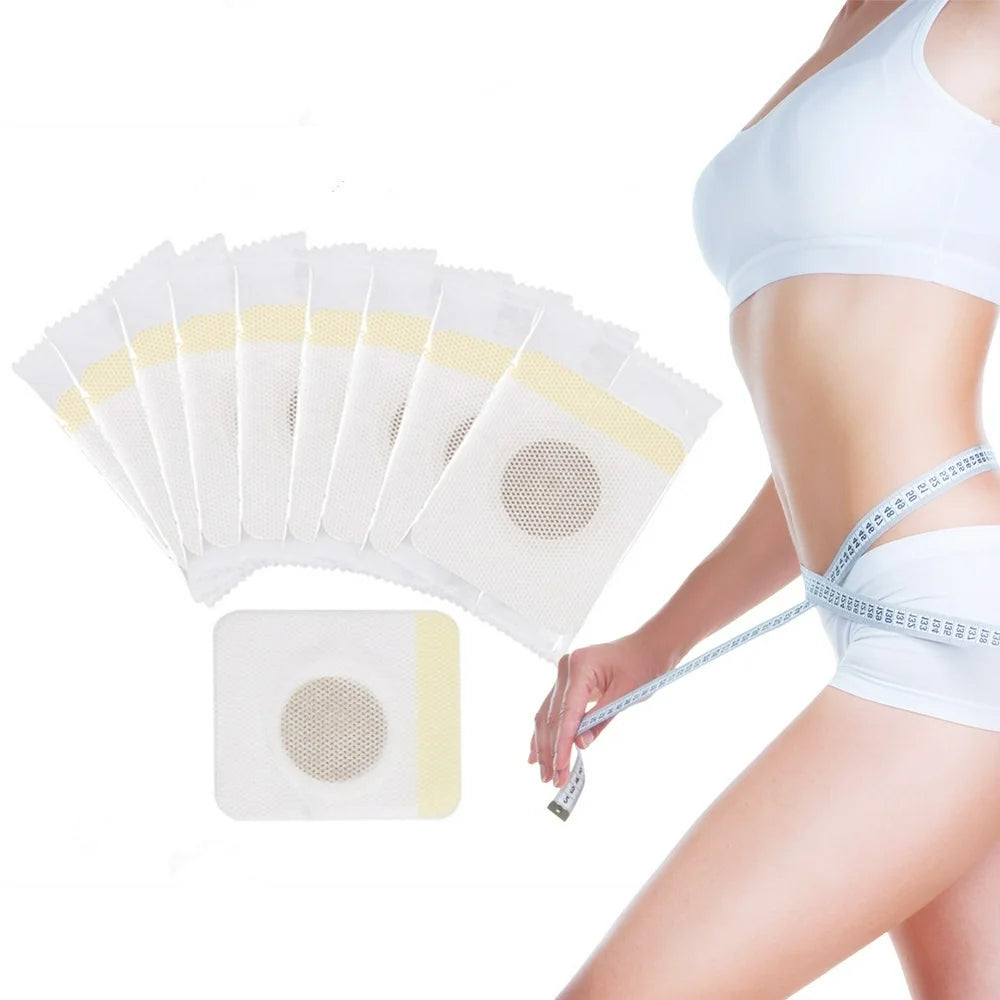 WALFRONT 10Pcs/Box Navel Slimming Patches, Women Weight Losing Fat Burning Navel Stick Adhesive Sheet Slim Patch Pads