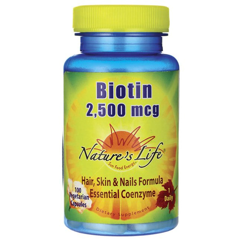 Nature'S Life Biotin 2500Mcg | Healthy Hair, Skin, Nail & Metabolism Support | Non-Gmo | 100 Vegetable Capsules