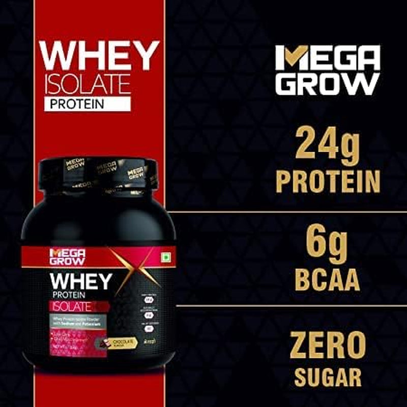 Whey Protein Powder with Shaker -Sodium & Potassium for Low Carbs & Lean Muscle | 24.87G Protein, 6G BCAA | Chocolate Flavor with No Sugar Added | Pack of 1 Kg – 32