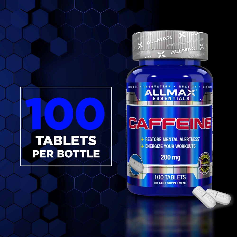 ALLMAX Nutrition Caffeine Pills, Fast Absorbing & Vegan, 200 Mg per Serving, 100 Tablets