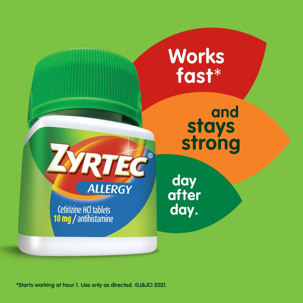 Zyrtec 24 Hour Allergy Relief Tablets with 10Mg Cetirizine Hcl, 120 Ct