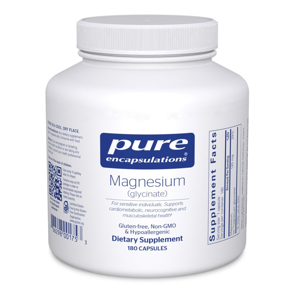 Pure Encapsulations Magnesium (Glycinate) | Supplement to Support Stress Relief, Sleep, Heart Health, Nerves, Muscles, and Metabolism* | 180 Capsules