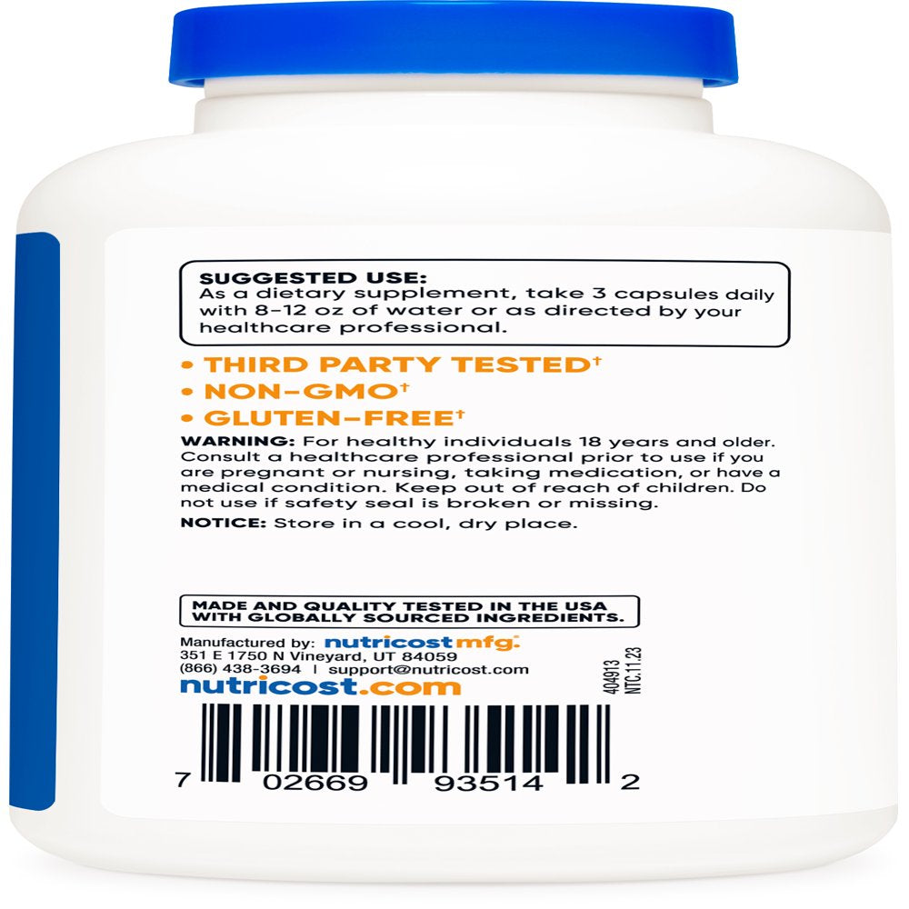 Nutricost Dandelion Root Capsules 525Mg (180 Capsules) - Non-Gmo, Gluten Free Supplement