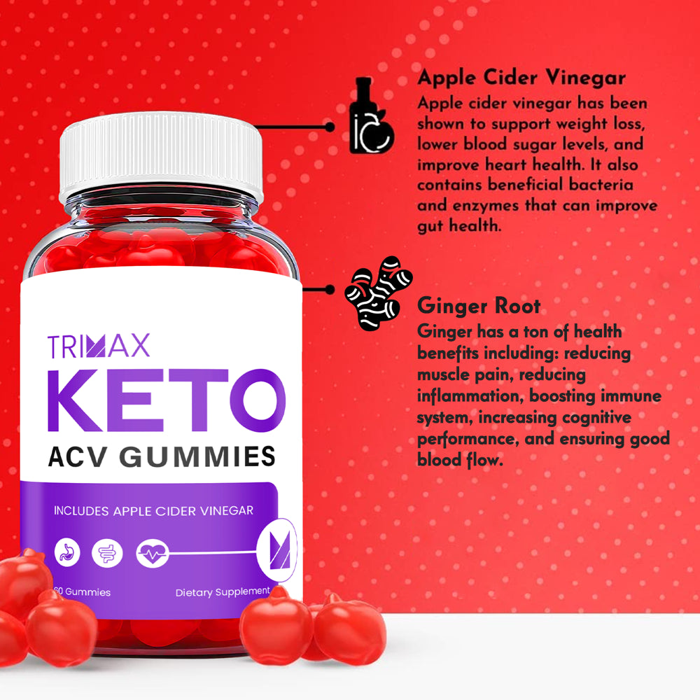 (1 Pack) Trimax Keto ACV Gummies - Supplement for Weight Loss - Energy & Focus Boosting Dietary Supplements for Weight Management & Metabolism - Fat Burn - 60 Gummies