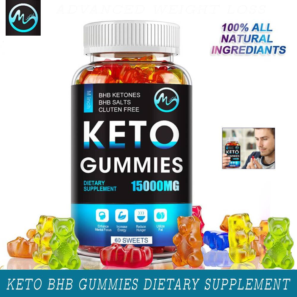 (2 Pack) Minch Slimming Keto Gummies 15000MG Weight Loss Keto Ingredient Diet Supplement - 60 Count