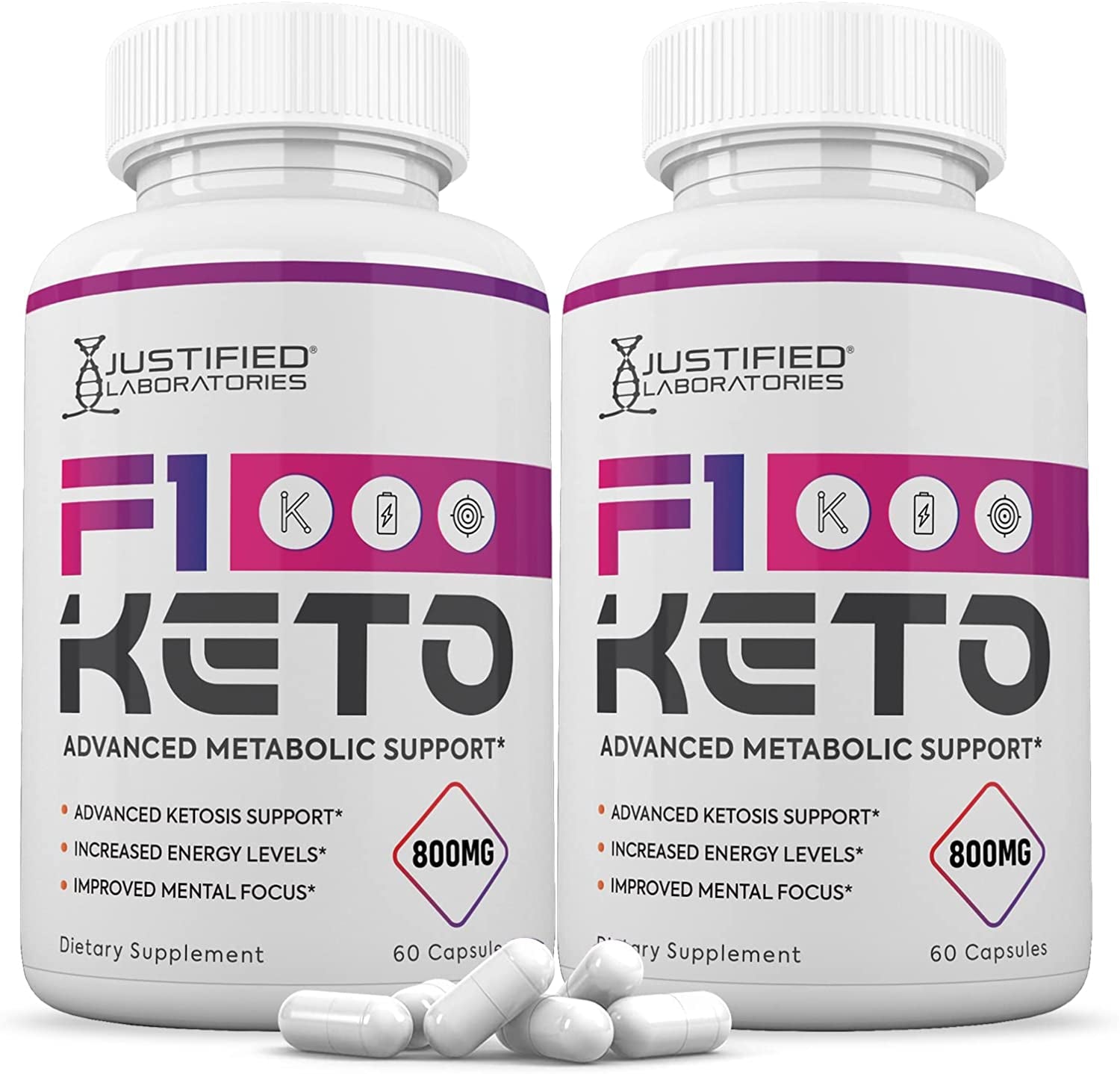 (2 Pack) F1 Keto Now 800MG Includes Gobhb Exogenous Ketones Advanced Ketosis Support for Men Women 120 Capsules