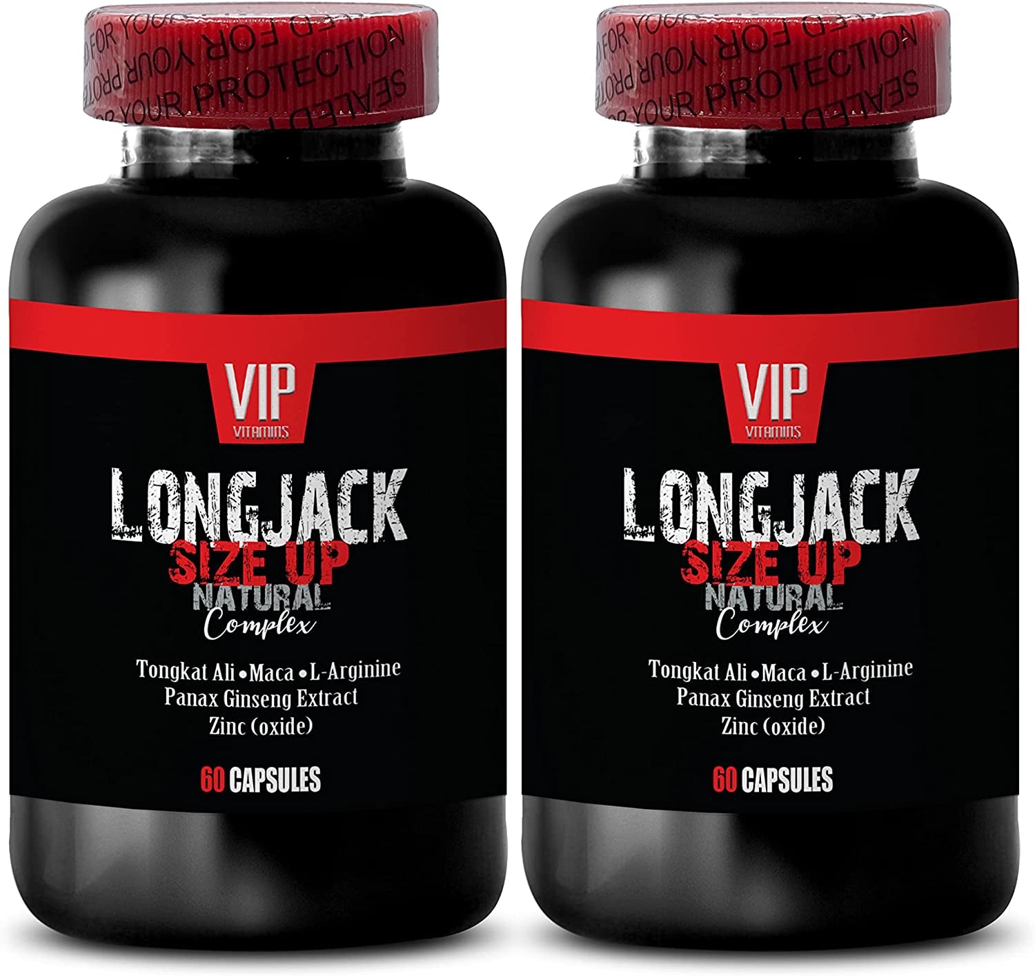 Tongkat Ali Extract 200 to 1 Longjack Eurycoma Longifolia - LONGJACK Size up Natural Complex, Tongkat Ali, Maca, L-Arginine - Energy Boost and Focus, 2 Bottles (120 Capsules)