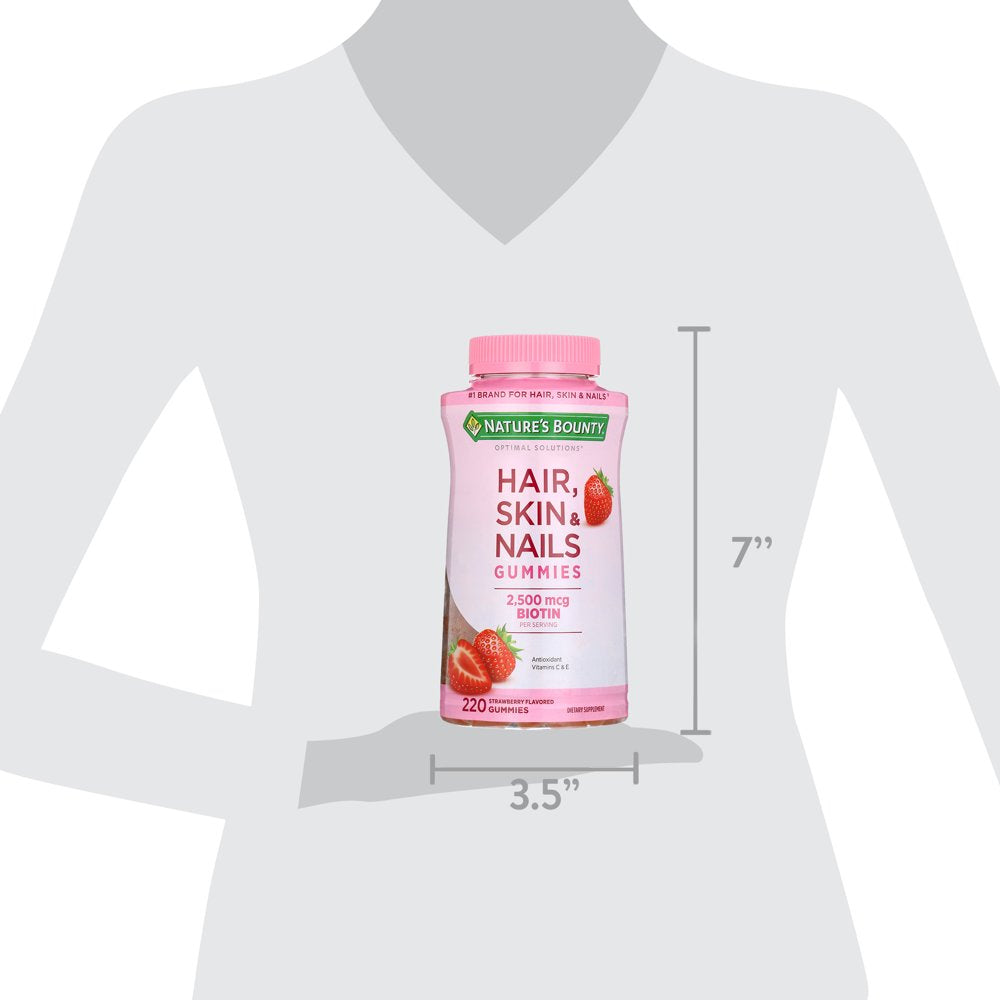Nature'S Bounty Optimal Solutions Hair, Skin & Nails with Biotin Gummies, 220 Ct