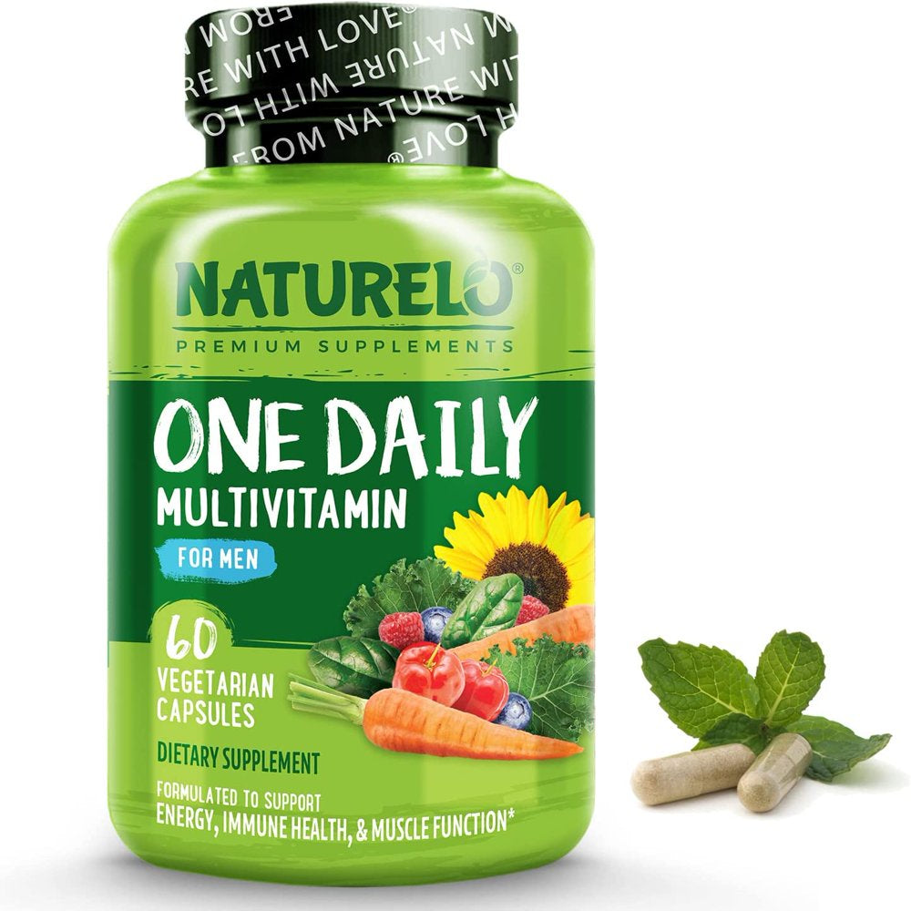 NATURELO One Daily Multivitamin for Men - with Vitamins & Minerals + Organic Whole Foods - Supplement to Boost Energy, General Health - Non-Gmo - 60 Capsules