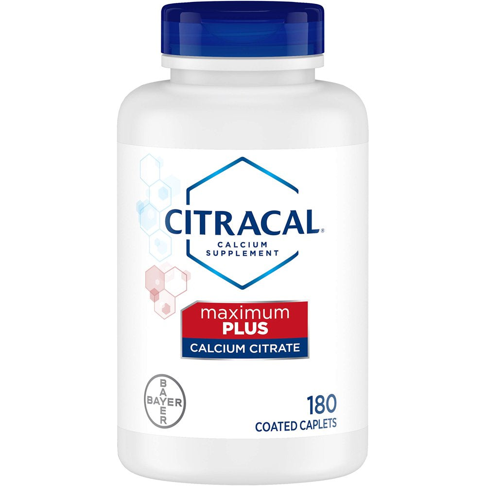 Citracal Maximum plus Highly Soluble, Easily Digested, 630 Mg Calcium Citrate with 1000 IU Vitamin D3, Bone Health Supplement for Adults, Caplets, 180 Count