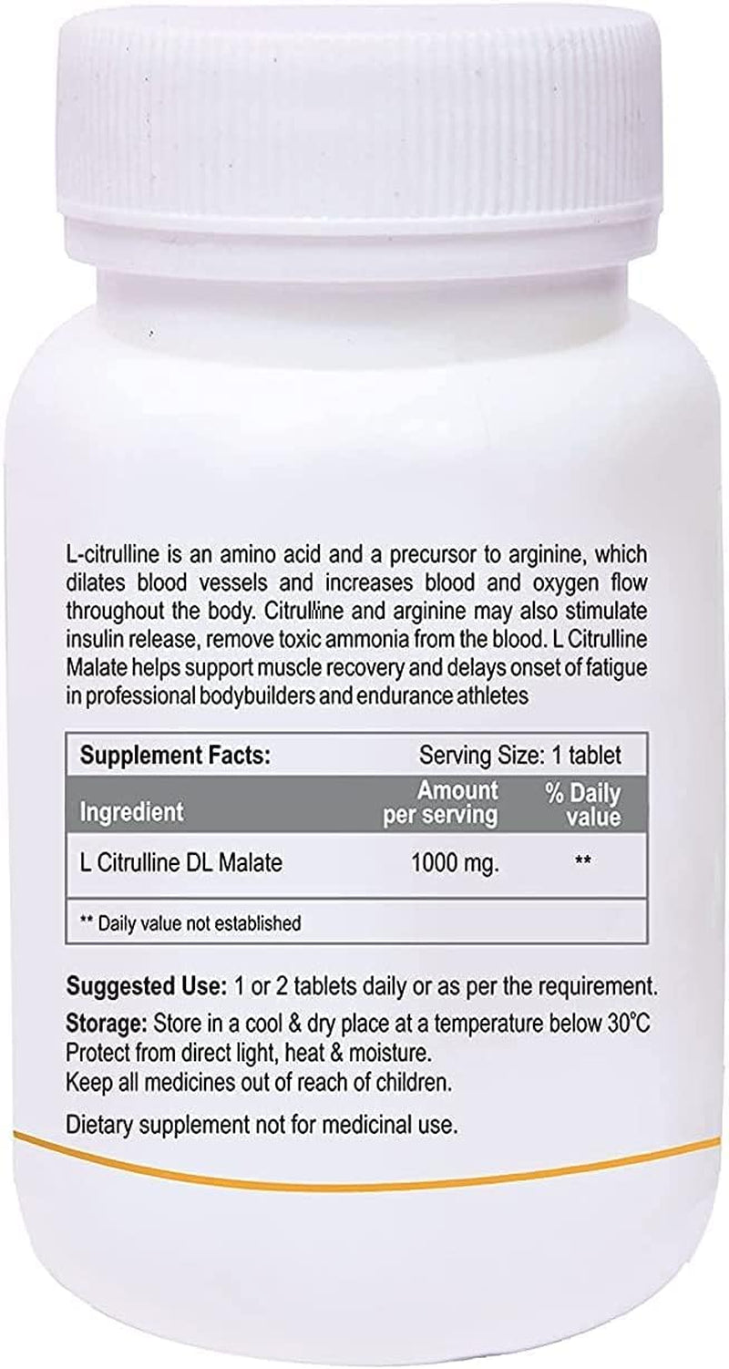 CROW Biotrex L Citrulline DL Malate 1000Mg - 60 Tablets, Pack of 2