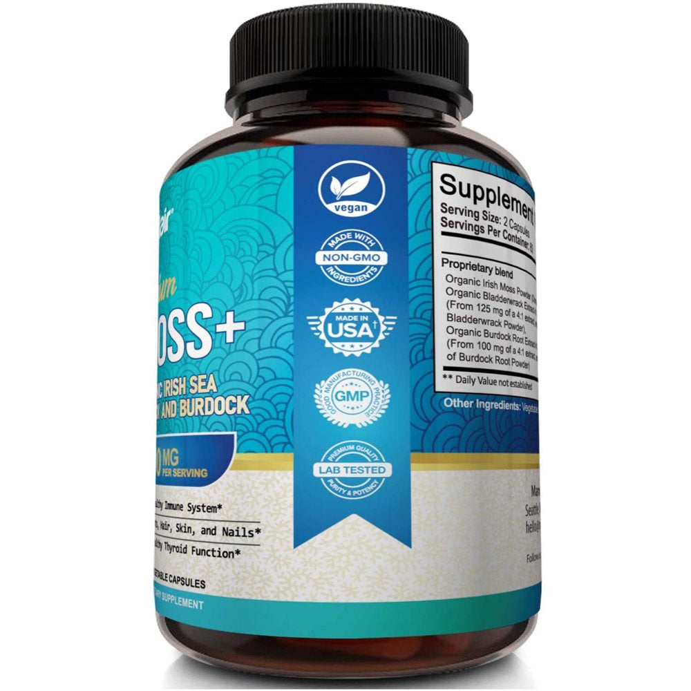 Nutriflair Sea Moss Capsules Gut Health Supplements for Women and Men 120 Pieces