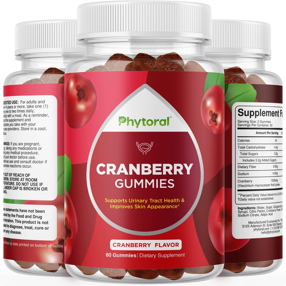 Cranberry Extract Gummy Vitamins for Adults - Cranberry Gummies Urinary Tract Health for Women plus Kidney Support Immunity Booster Antioxidant Supplement - Natural Cranberry Gummies for Women and Men