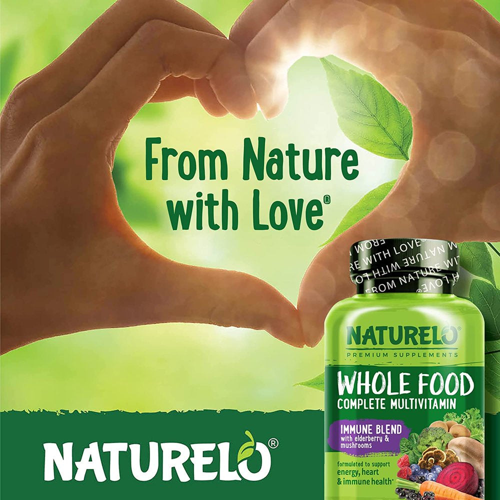 NATURELO Whole Food Multivitamin with Immune Support - 60 Vegan Capsules