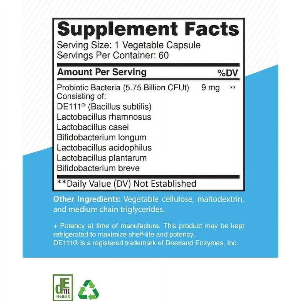 Healblend Probiotics for Digestive Health Support, 11.5 Billion CFU per Serving: DE111, Lactobacillus, Bifidobacterium, Acidophilus Probiotic Supplement, 3-Pack