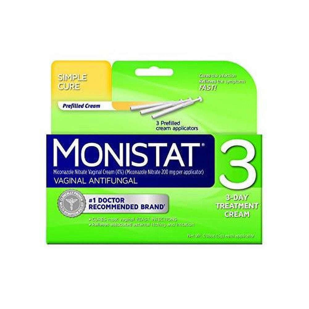 6 Pack - Monistat 3 Vaginal Antifungal Cream Prefilled 5Gm Applicators 3 in Each