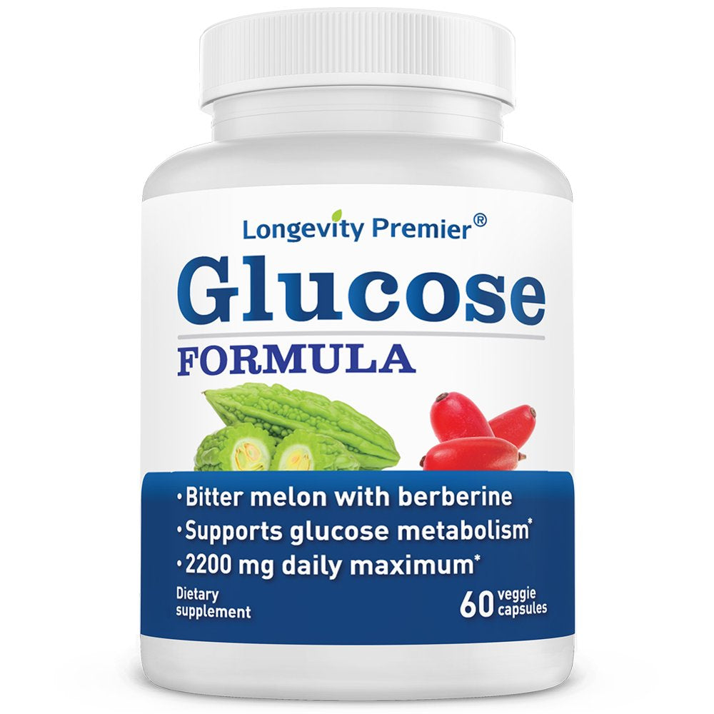 Longevity Glucose Formula - Boost Glucose Metabolism. - Natural Bitter Melon & Berberine Blend. 60 V-Caps