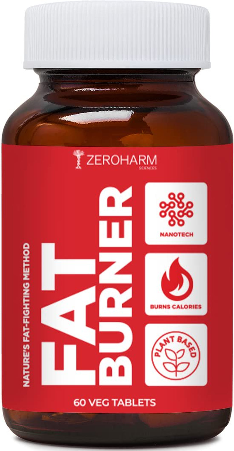 Zeroharm Fat Burner Tablets | Metabolism Booster & Weight Loss Supplement | Arms, Thighs, Hips, Chin & Belly Fat Burner for Men & Women | Reduces Cholesterol & Sugar Leve