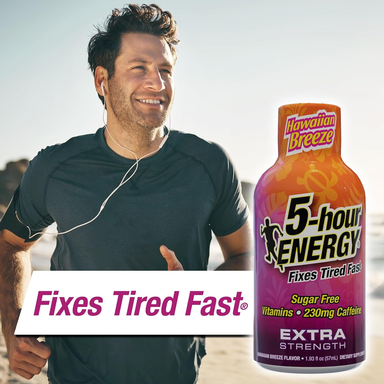 5-Hour ENERGY Extra Strength Energy Shot | Hawaiian Breeze Flavor | 1.93 Oz. | 24 Count | Sugar-Free & Zero Calories | B-Vitamins & Amino Acids | 230Mg Caffeinated Energy Shot | Dietary Supplement