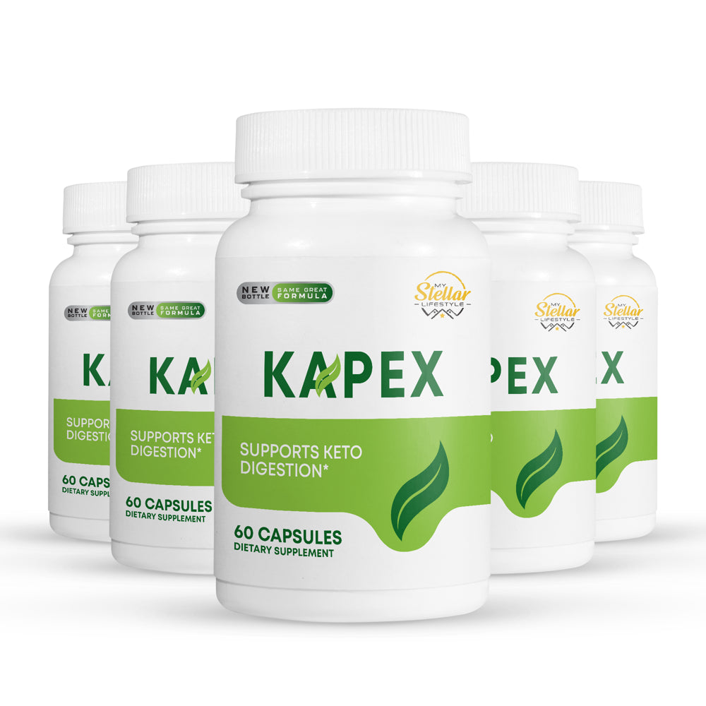 5 Pack Kapex, Supports Keto Digestion-60 Capsules X5