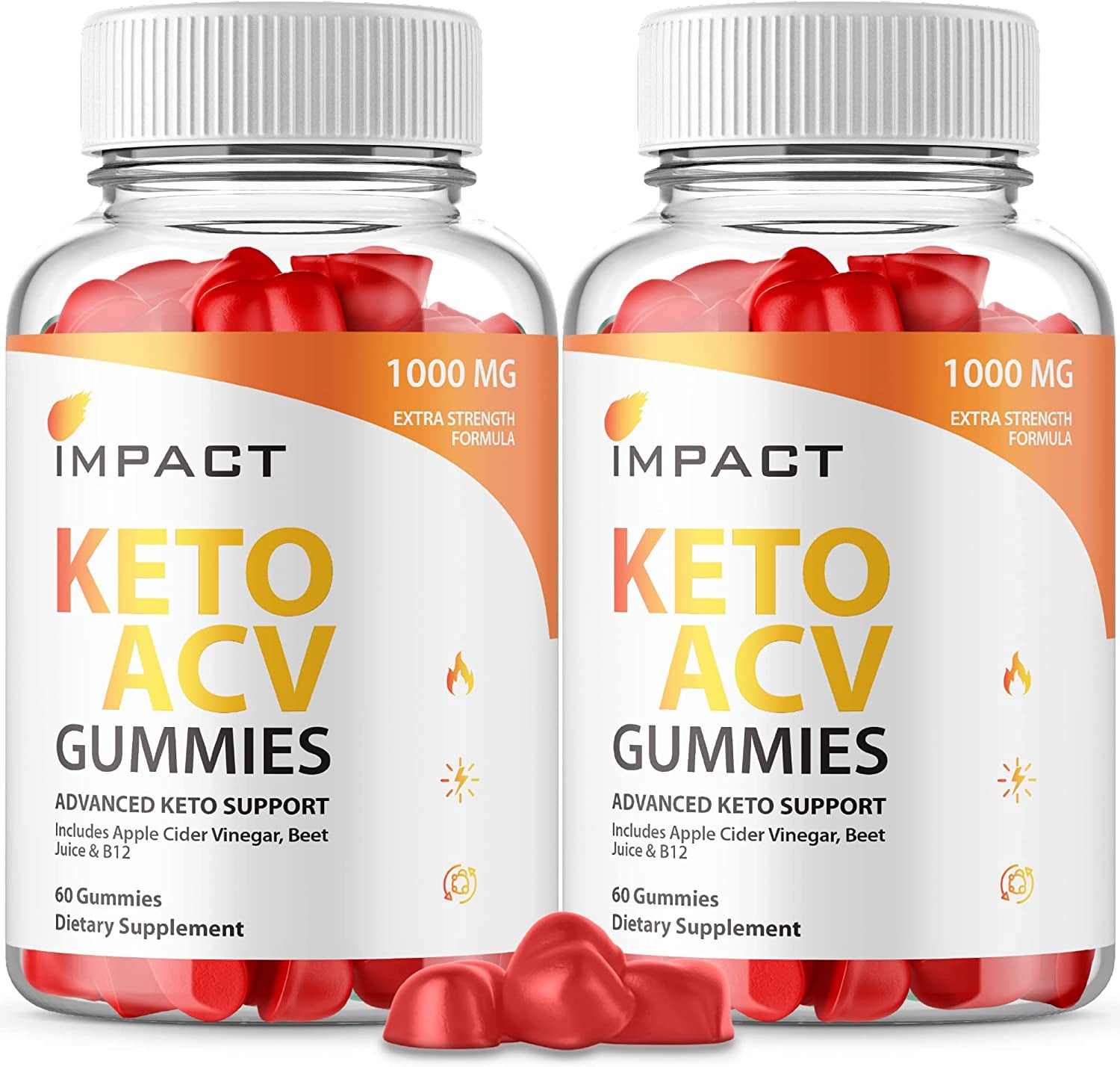 (2 Pack) Impact Keto ACV Gummies Advanced - Official Formula, Vegan Impact Keto plus ACV Gummies Impact Keto Gummies with Apple Cider Vinegar, Vitamin B12, Beet Root Juice (120 Gummies