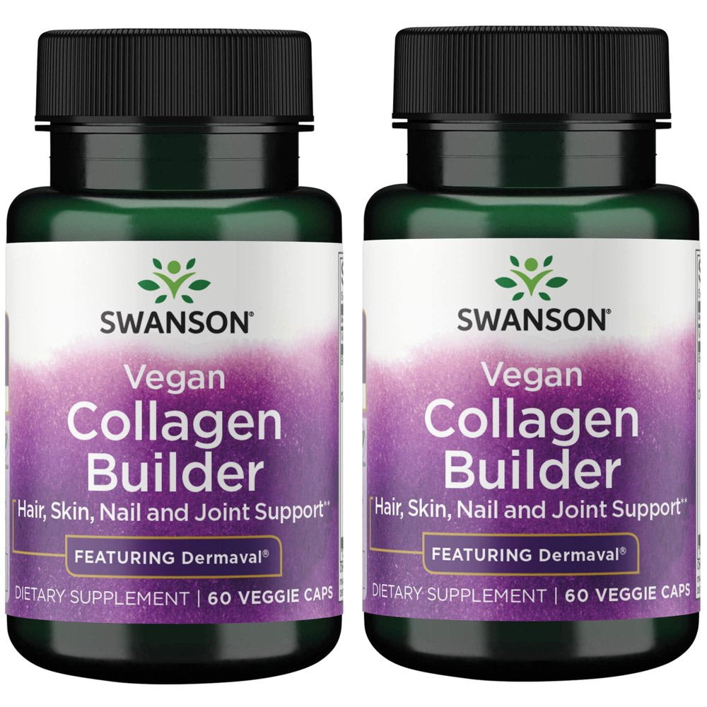 Swanson Vegan Collagen Builder - Featuring Dermaval 60 Veg Caps 2 Pack