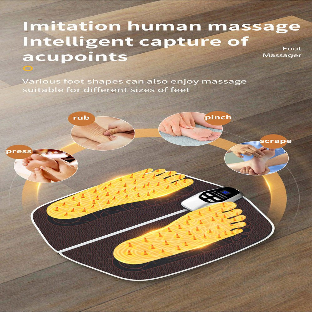 USB Charging Portable Intelligent EMS Massage Pad Foot Massager, Foot Massager for Neuropathy Feet Whole Body Massager for Neuropathy Foot Massager for Circulation and Pain Relief